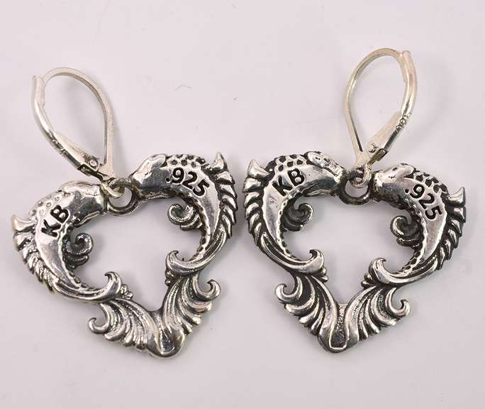 Fish Dangle Earrings In Sterling Silver