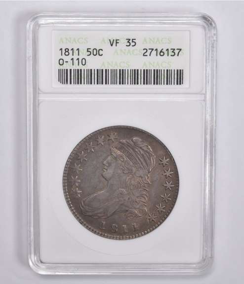 VF35 1811 Capped Bust Half Dollar O-110 ANACS