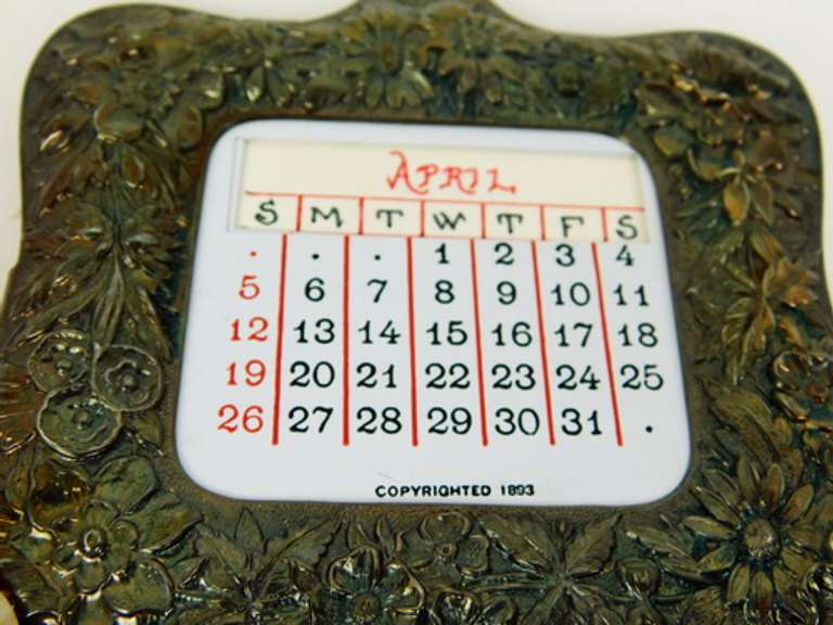 Antique S. Kirk & Son Sterling Repousse Perpetual Calendar