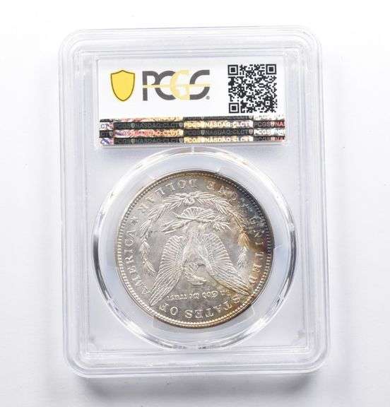 MS64 1896 Morgan Silver Dollar PCGS INSANE Rainbow Tone