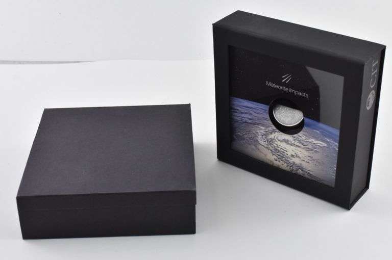 2021 Cook Islands 5 Dollars La Cienega Meteorite Impact 1oz Silver BOX