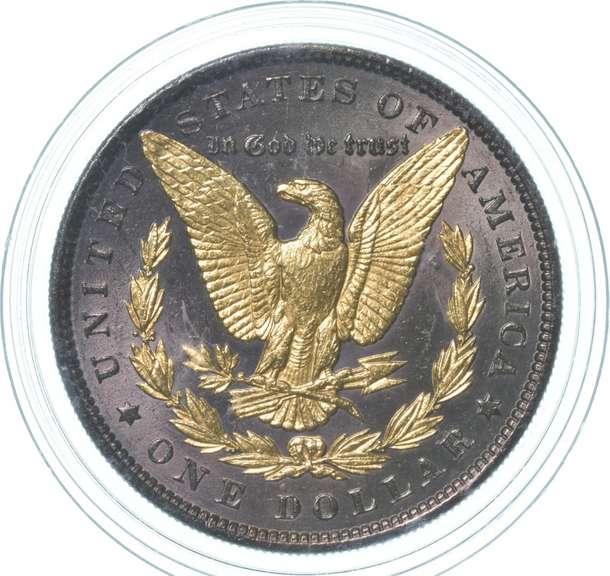 1888 Morgan Silver Dollar Gold Overlay