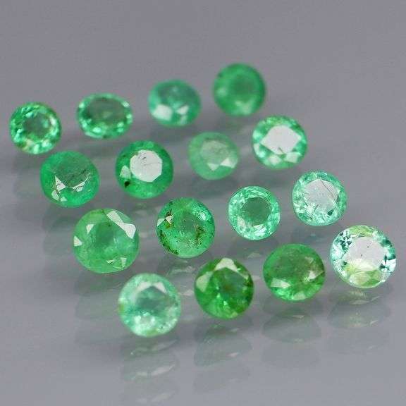 Collectors 2.71ct real Colombian Emerald 16 piece set
