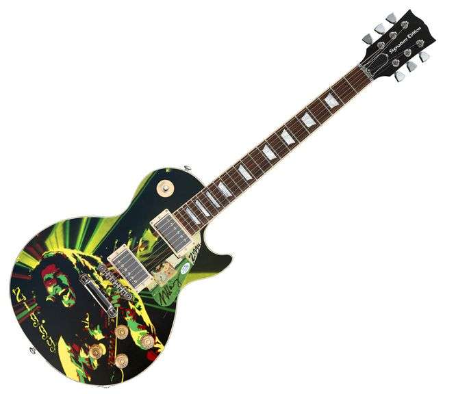 Ziggy Marley Autographed Custom Graphics 1/1 Photo Guitar ACOA
