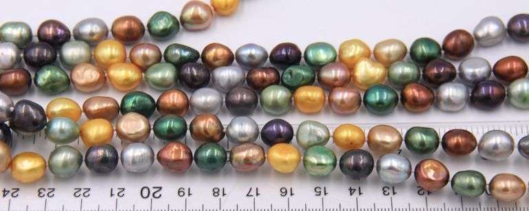 Multi Strand Multi Color Pearl Necklace