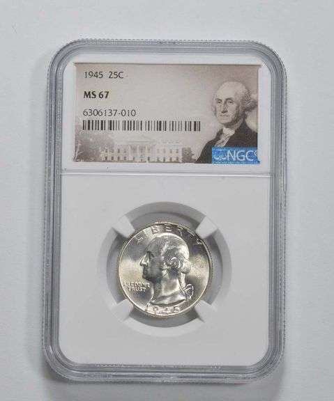 MS67 1945 Washington Quarter - Graded NGC