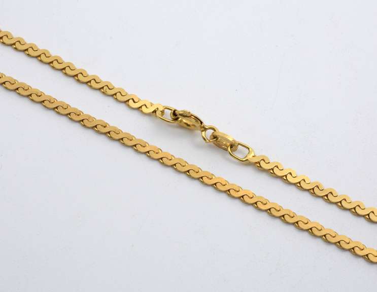 Strong Italian Made 14k Serpentine Necklace