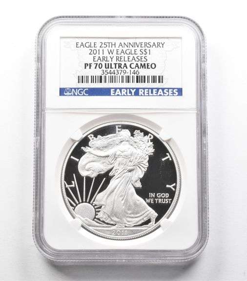 PF70 UCAM 2011-W American Silver Eagle ER 25th Anniversary NGC