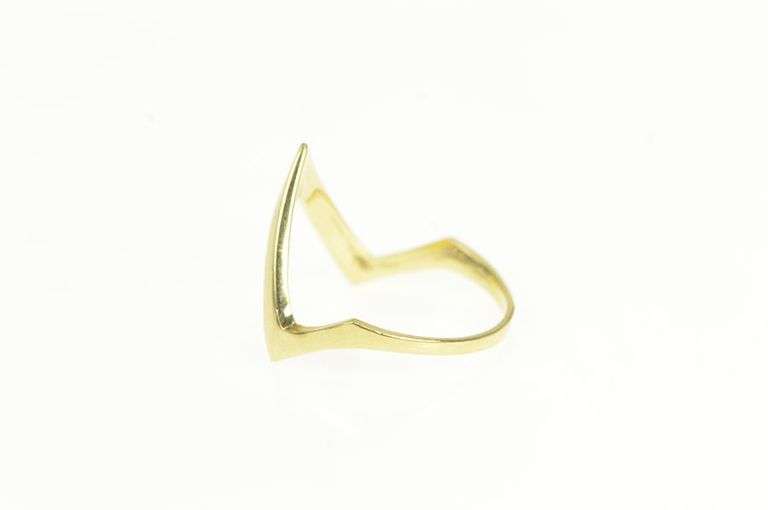 14K Yellow Gold Chevron Zig Zag Vintage Statement Band Ring