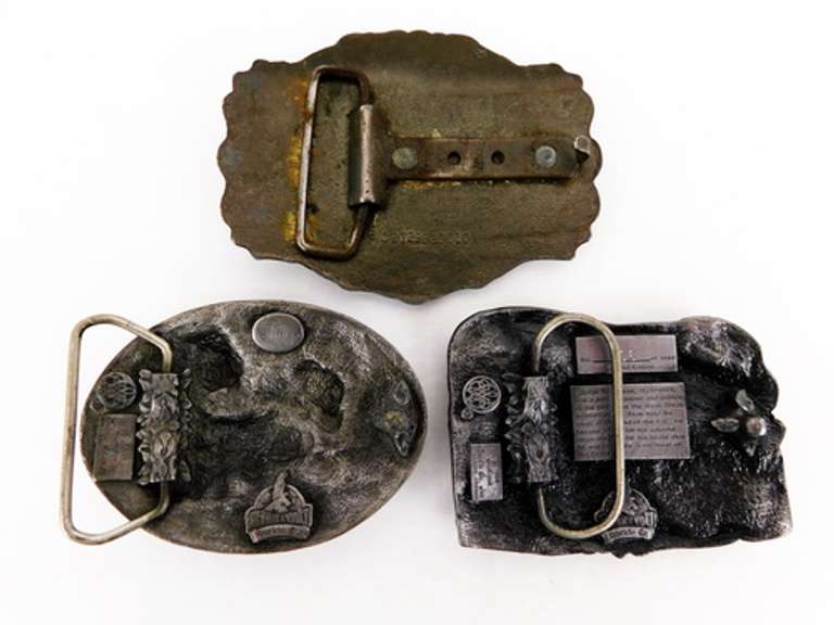 Lot of 3 Vintage Belt Buckles