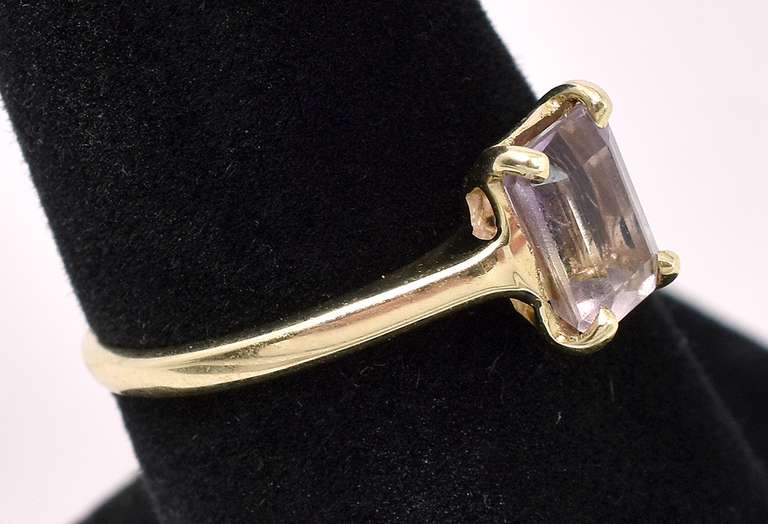 Dazzling Purple Amethyst Ring In 14K Yellow Gold