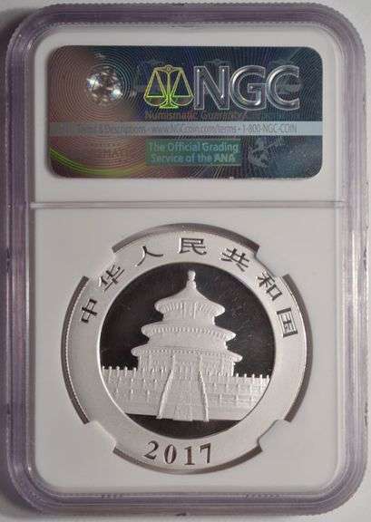 2017 China Silver Panda NGC MS70 First Day Of Issue