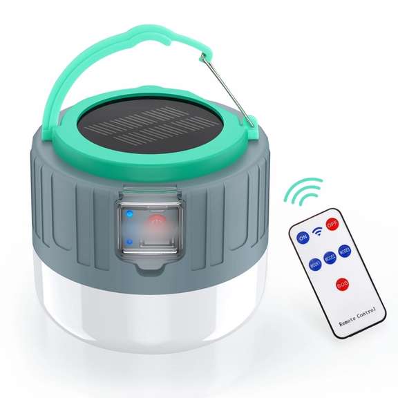 20 LED USB Rechargeable Solar Camping Light 1800mAh