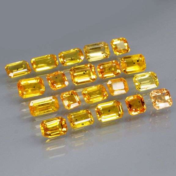 Glittering 7.94ct set of golden Songean Sapphires