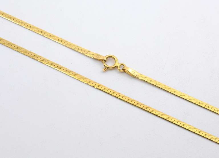 Long 14k Herringbone Necklace