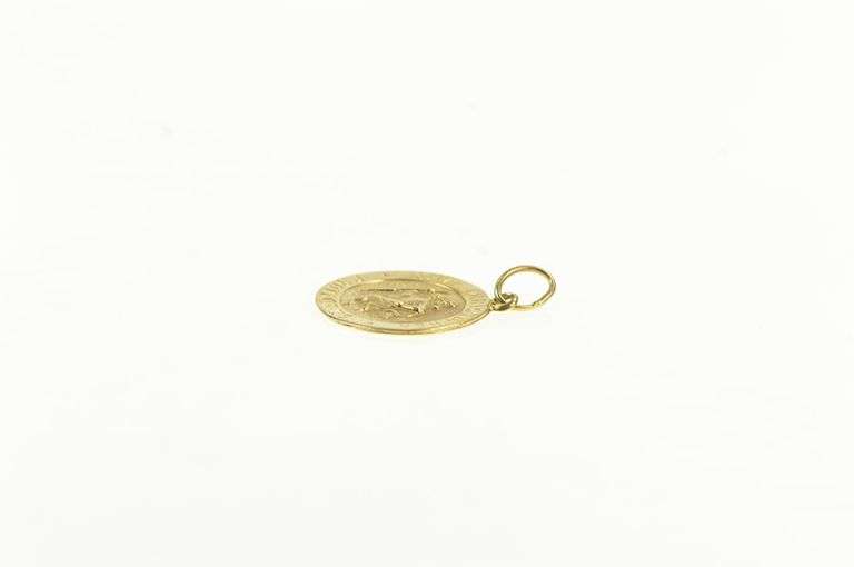 14K Yellow Gold Saint Christopher Protection Symbol Charm/Pendant
