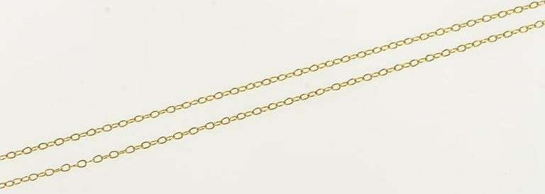 10K Yellow Gold 1.1mm Classic Cable Link Fancy Chain Necklace