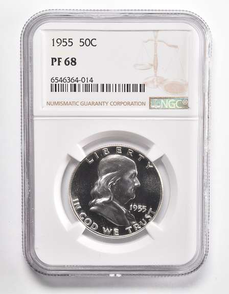 PF68 1955 Franklin Half Dollar - Graded NGC
