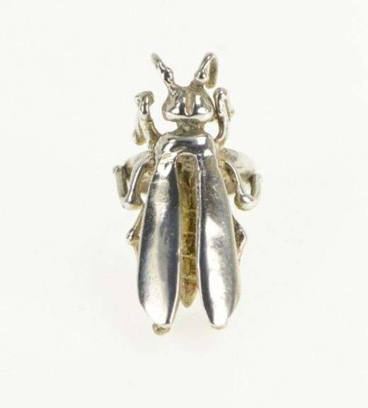 Sterling Silver 3D Cicada Locust Bug Insect Statement Ring
