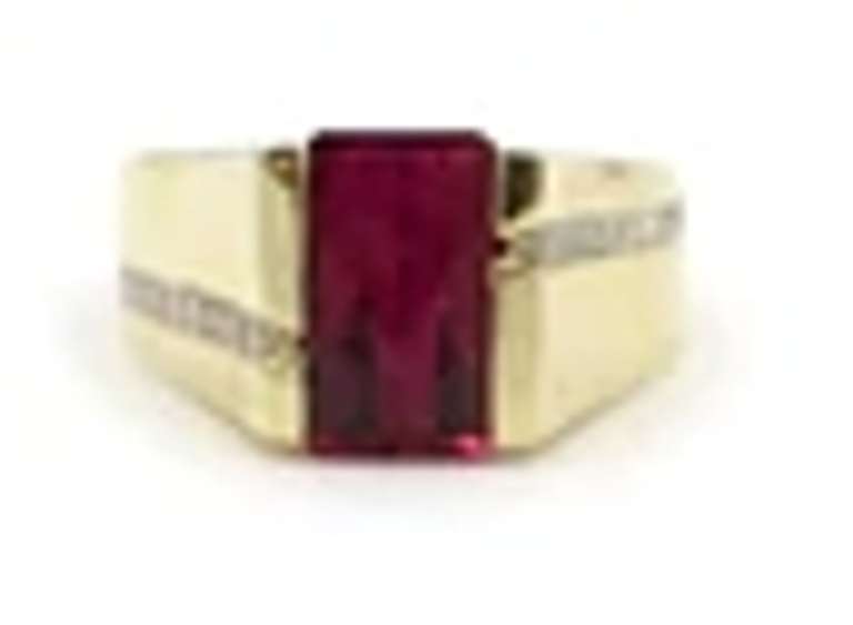Attractive Rubellite Tourmaline and Diamond Ring