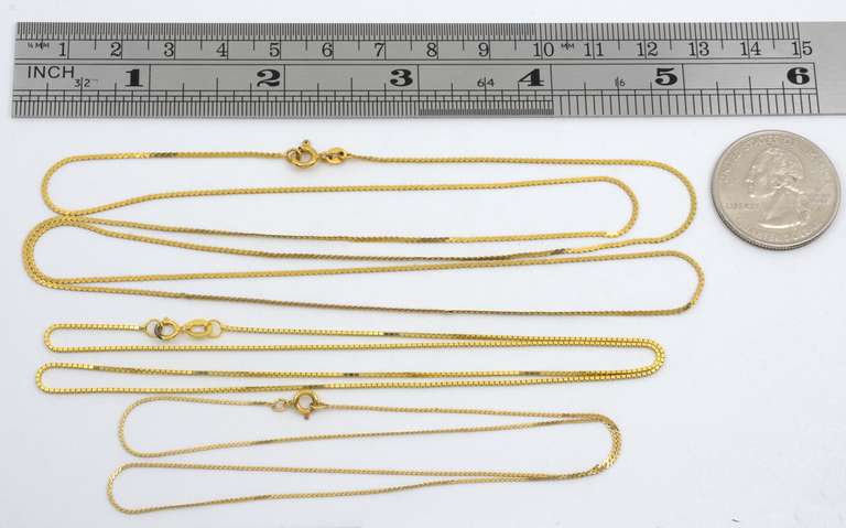 Group of 3 Lengths of 14k Pendant Necklaces