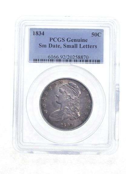 Genuine 1834 Capped Bust Half Dollar Small Date Small Letters PCGS