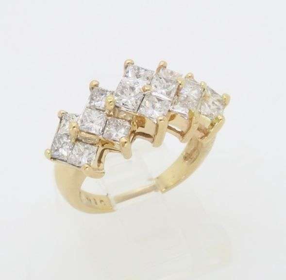 Kite Set Princess Cut Diamond Band Ring
