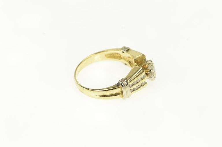 14K Yellow Gold 0.45 Ctw Marquise Diamond Classic Engagement Ring