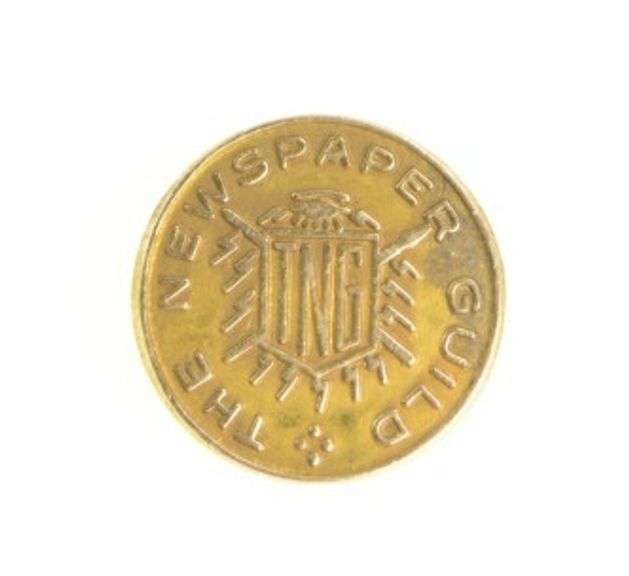 10K Yellow Gold Newspaper Guild Journalist Vintage Lapel Pin/Brooch