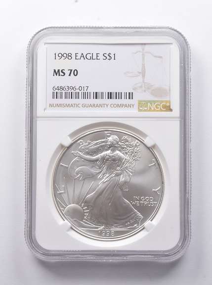 MS70 1998 American Silver Eagle NGC