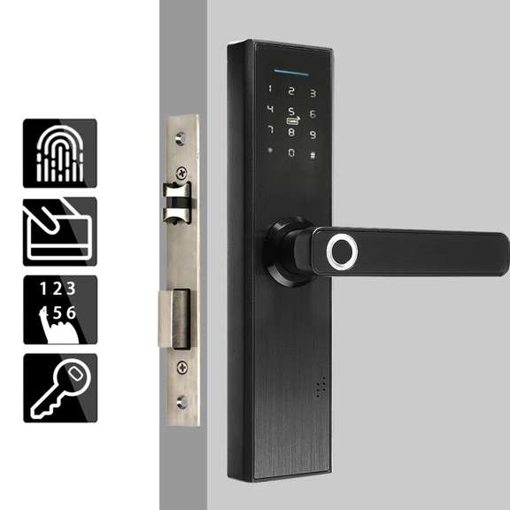 Electronic Smart Door Lock with Biometric Fingerprint, Digital Code & Smart Card Key