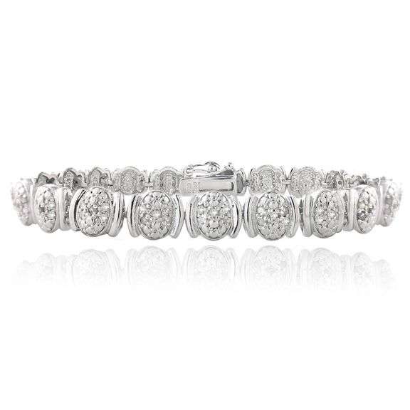 Diamond Oval Link Bracelet