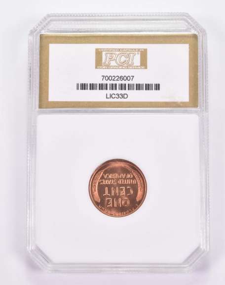 MS66 Red 1933-D Lincoln Wheat Cent - Graded PCI