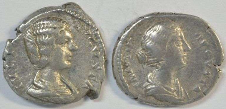 2 Woman Roman Denari Empresses: Faustina, Jr and Julia Domna