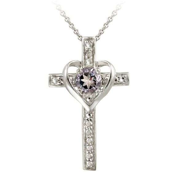 Amethyst & Diamond Accent Pendant