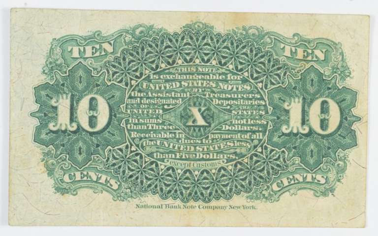 1863 US 10 Cents Fractional Currency American Bank Note Co. N.Y.