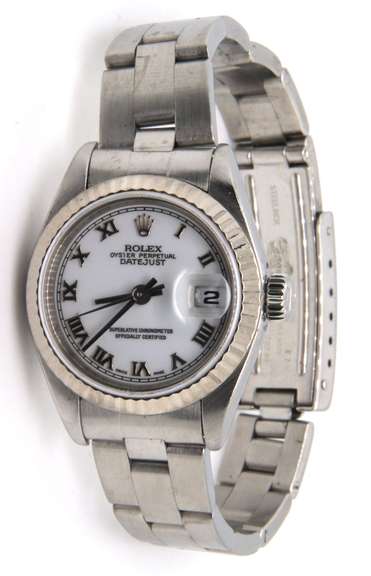 Rolex Datejust 26mm White Roman Dial Watch