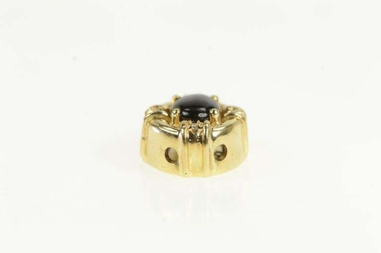 14K Yellow Gold Black Onyx Diamond Slide Bracelet Charm/Pendant