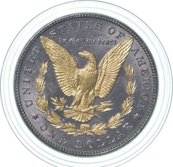 1887 Morgan Silver Dollar Gold Overlay