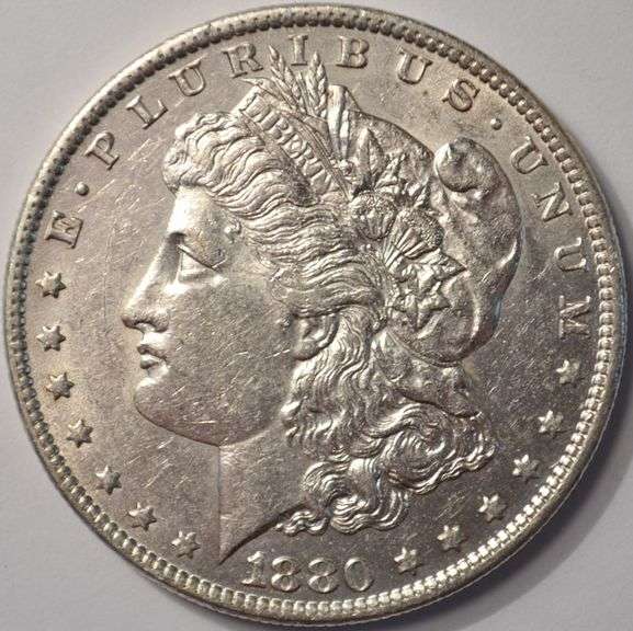 1880-O Morgan Silver Dollar, Circulated.