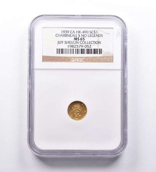 MS65 1939 Jeff Shevlin Charbneau So Called $1 No Legends CA HK-490 NGC