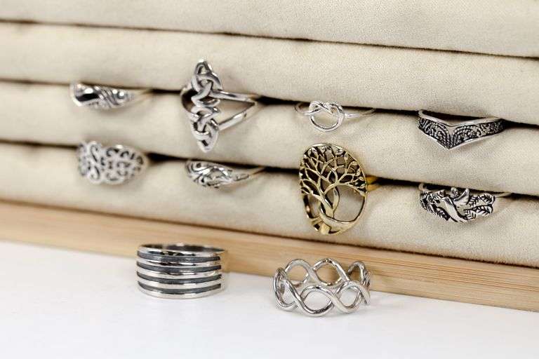 Sterling Silver Curated Ring Assortment Various Sizes & Styles (10 Ring Lot)