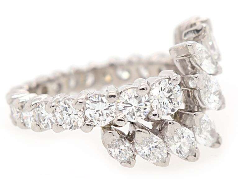 2.35ctw Marquise and Round Diamond Eternity Ring in Platinum