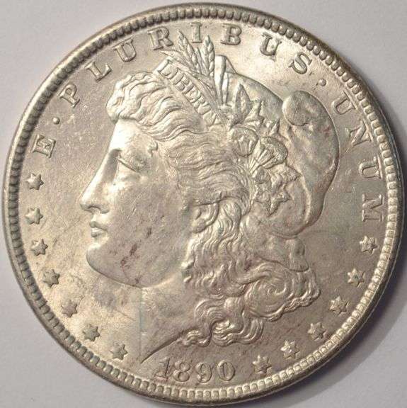 1890 Morgan Silver Dollar, Circulated.