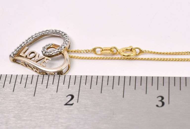 White Crystal Heart Pendant Necklace In Sterling Silver