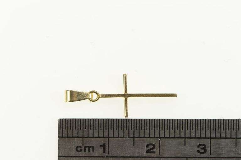 14K Yellow Gold Classic Vintage Cross Christian Faith Charm/Pendant
