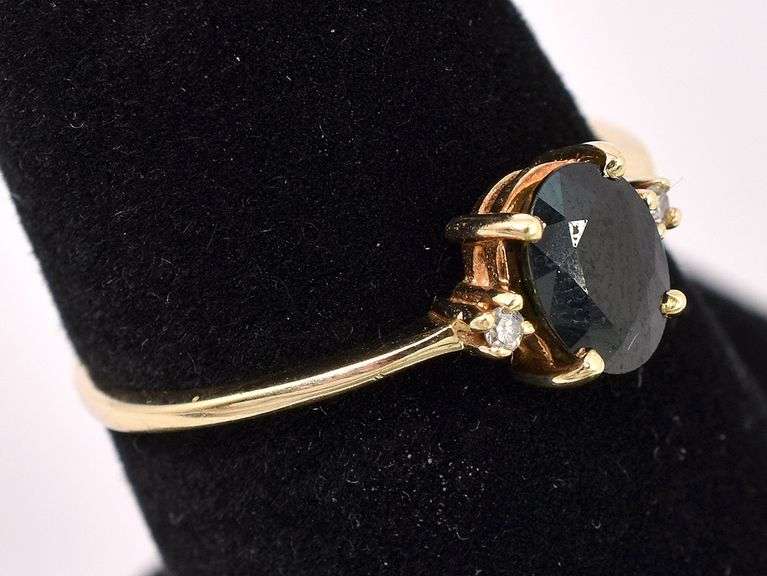 Danity Blue Sapphire Ring In 14K Yellow Gold