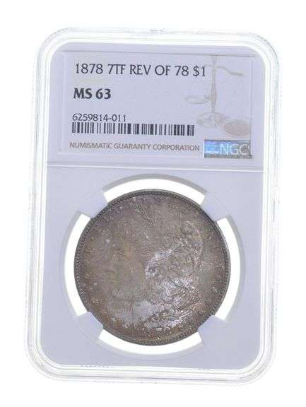 MS63 1878 7TF Rev Of 78 Morgan Silver Dollar - Graded NGC