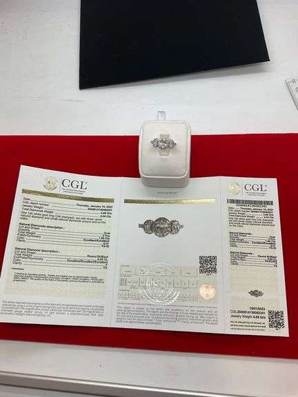 CERTIFIED 14KT WHITE GOLD AND DIAMOND RING- BRAND NEW !