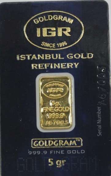 5 Gram Pure Gold Bar